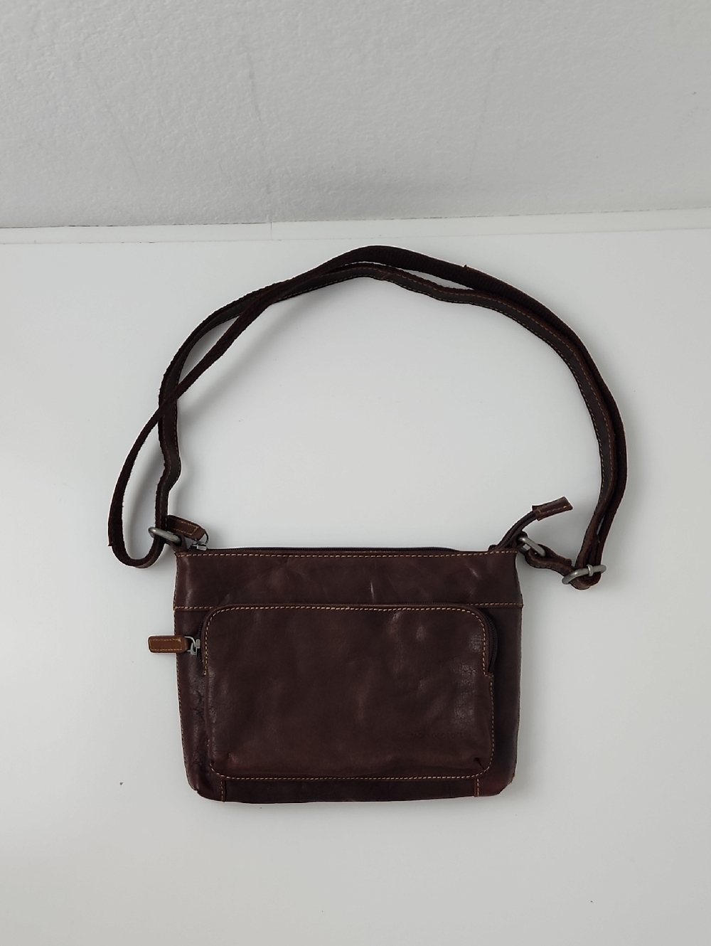 Jack Georges Mini City Crossbody Leather Brown